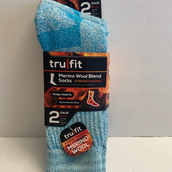 Merino Wool Blend Socks Xtreme Thermal Warm Cold Weather Boot Socks Light Blue - Picture 1 of 15
